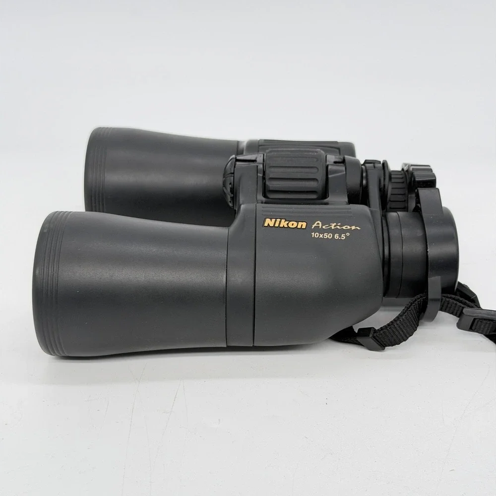 Nikon Action 10x50 6.5 Binoculars with Case and Strap Black Good Condition
